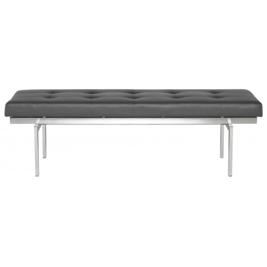 Louve Grey Naugahyde Occasional Bench, HGTA898