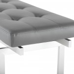 Louve Grey Naugahyde Occasional Bench, HGTA898