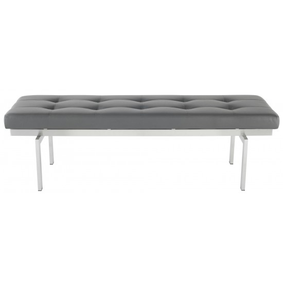 Louve Grey Naugahyde Occasional Bench, HGTA898