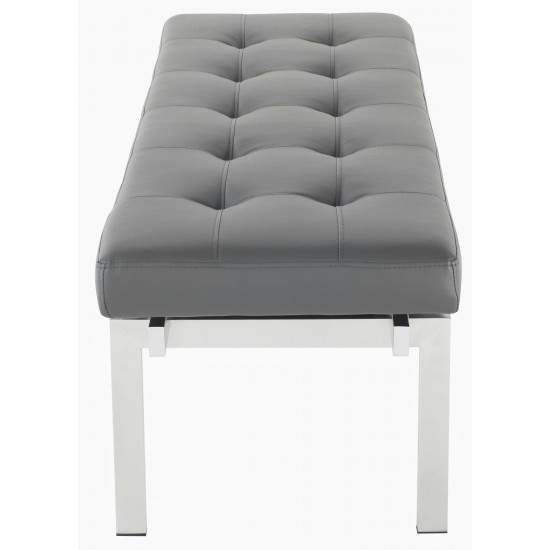 Louve Grey Naugahyde Occasional Bench, HGTA898