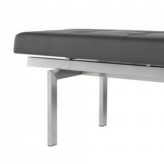 Louve Grey Naugahyde Occasional Bench, HGTA898