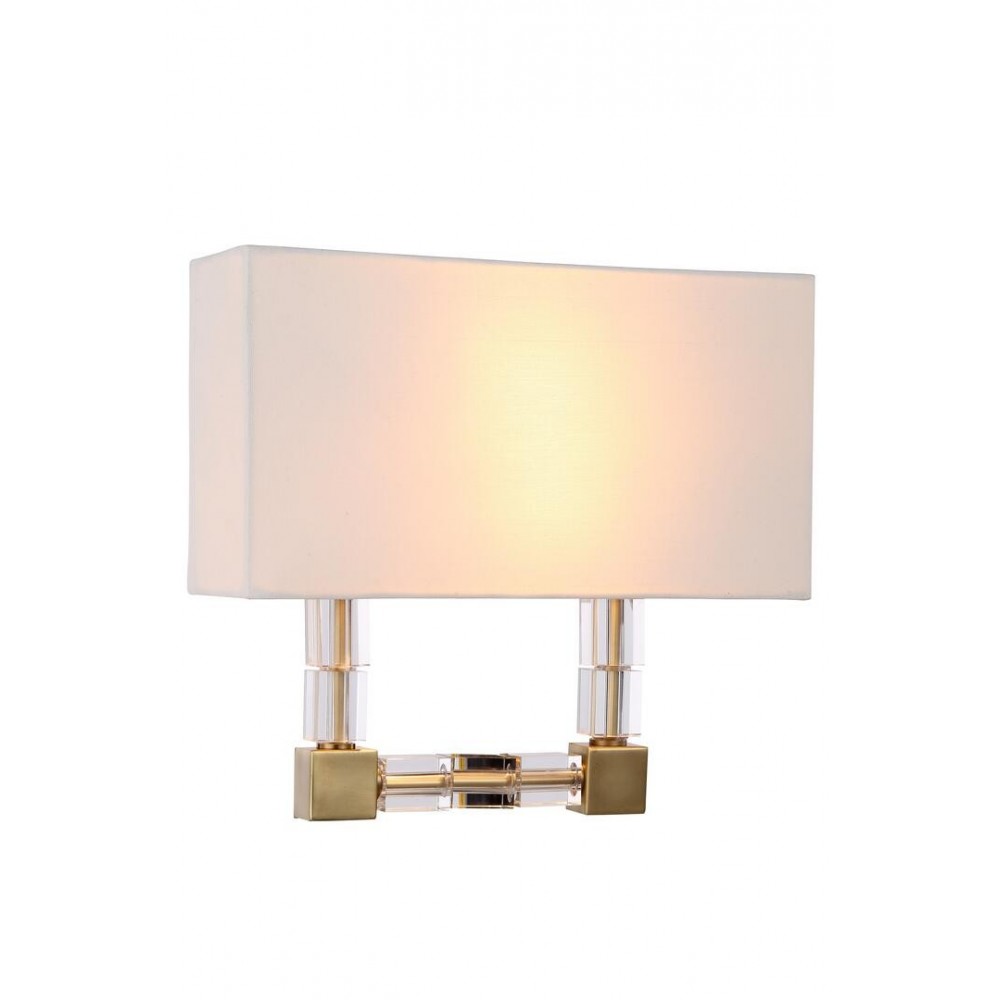 Elegant Lighting 1461 Cristal Collection Wall Sconce W: 13in H: 12in Ext: 4.5in Lt: 2 Burnished Brass Finish
