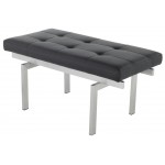 Louve Black Naugahyde Occasional Bench, HGTB130