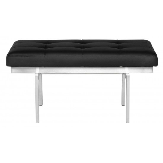 Louve Black Naugahyde Occasional Bench, HGTB130