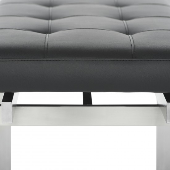 Louve Black Naugahyde Occasional Bench, HGTB130