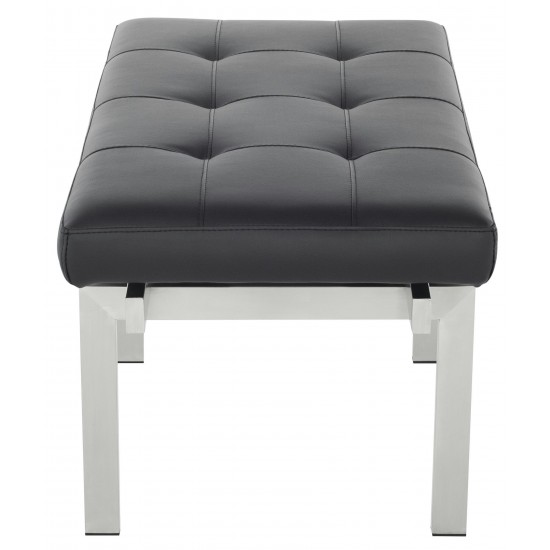 Louve Black Naugahyde Occasional Bench, HGTB130