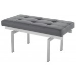 Louve Grey Naugahyde Occasional Bench, HGTB132