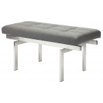 Louve Grey Naugahyde Occasional Bench, HGTB132