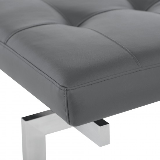 Louve Grey Naugahyde Occasional Bench, HGTB132