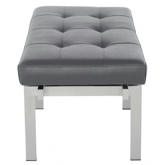 Louve Grey Naugahyde Occasional Bench, HGTB132