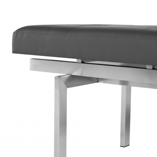 Louve Grey Naugahyde Occasional Bench, HGTB132