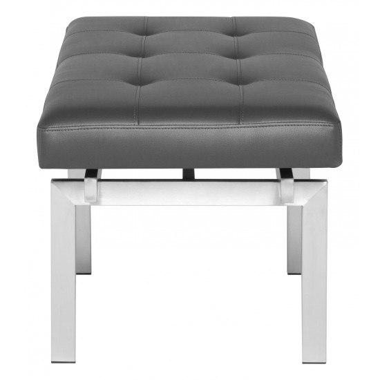 Louve Grey Naugahyde Occasional Bench, HGTB132