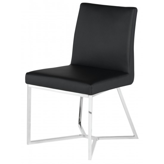 Patrice Black Naugahyde Dining Chair