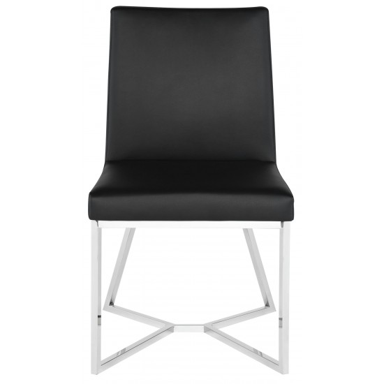 Patrice Black Naugahyde Dining Chair