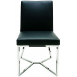 Patrice Black Naugahyde Dining Chair