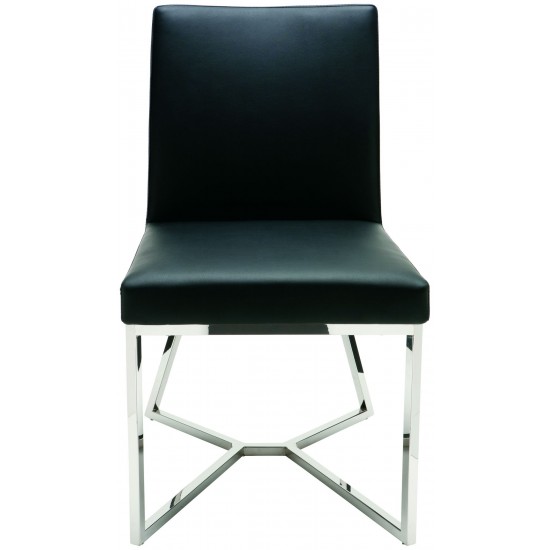 Patrice Black Naugahyde Dining Chair