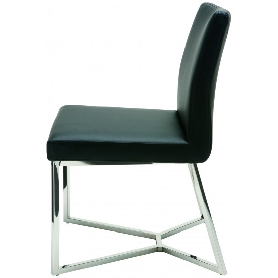 Patrice Black Naugahyde Dining Chair