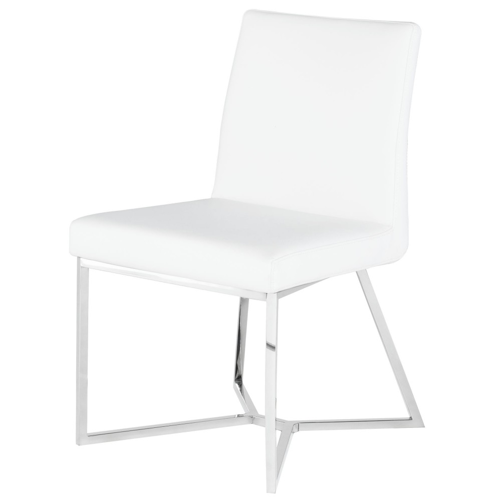 Patrice White Naugahyde Dining Chair