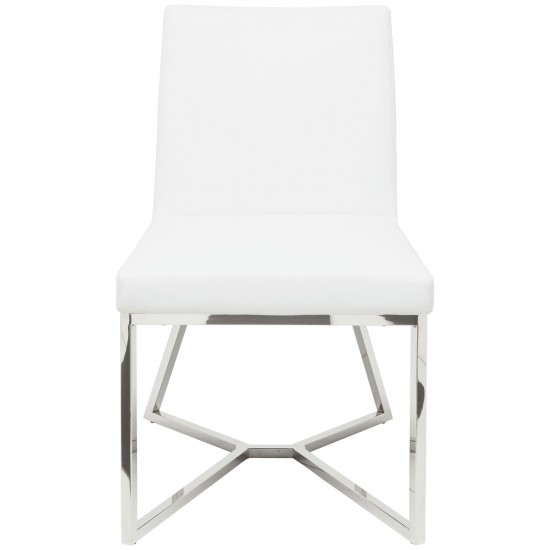 Patrice White Naugahyde Dining Chair