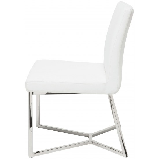 Patrice White Naugahyde Dining Chair