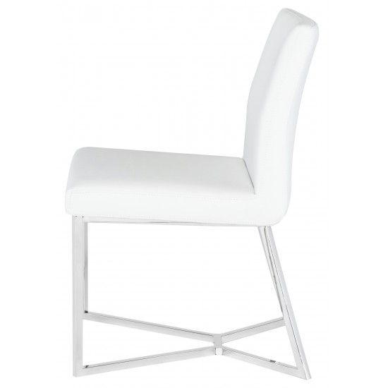 Patrice White Naugahyde Dining Chair