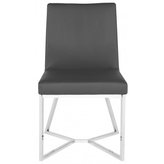 Patrice Grey Naugahyde Dining Chair