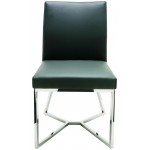 Patrice Grey Naugahyde Dining Chair