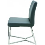 Patrice Grey Naugahyde Dining Chair