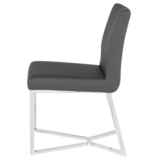 Patrice Grey Naugahyde Dining Chair