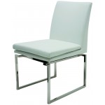 Savine White Naugahyde Dining Chair