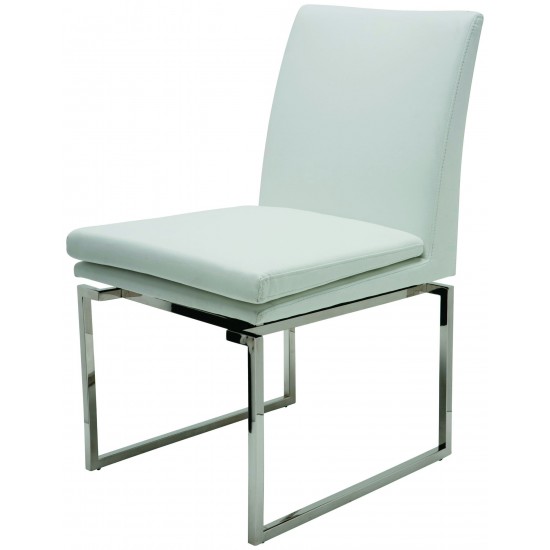 Savine White Naugahyde Dining Chair