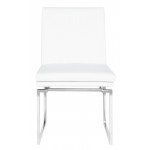 Savine White Naugahyde Dining Chair