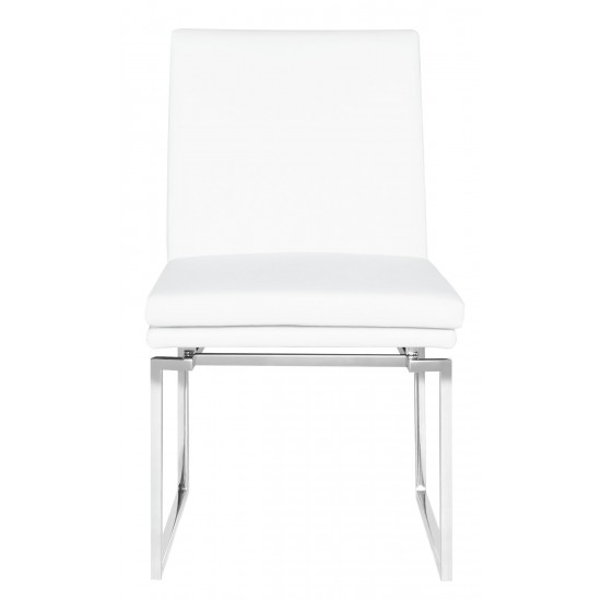 Savine White Naugahyde Dining Chair