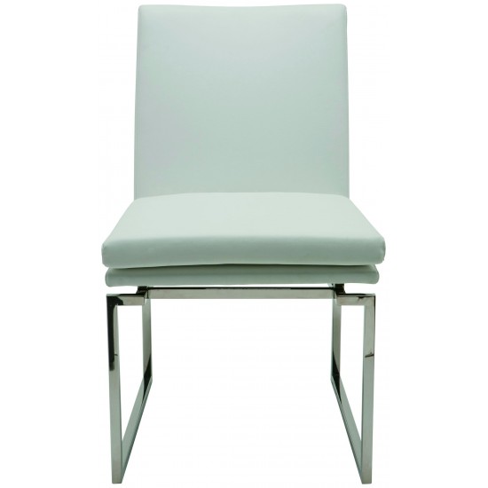 Savine White Naugahyde Dining Chair