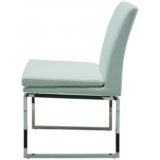 Savine White Naugahyde Dining Chair