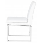 Savine White Naugahyde Dining Chair