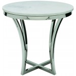 Aurora White Stone Side Table, HGTB170