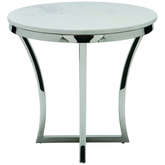 Aurora White Stone Side Table, HGTB170