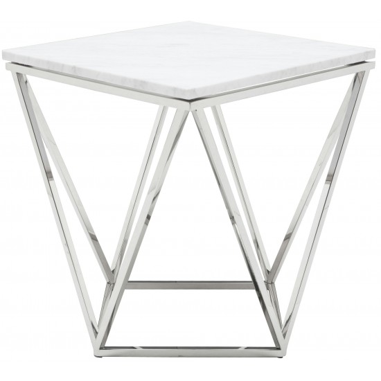 Jasmine White Stone Side Table, HGTB173