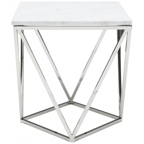 Jasmine White Stone Side Table, HGTB173