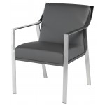 Valentine Grey Naugahyde Dining Chair