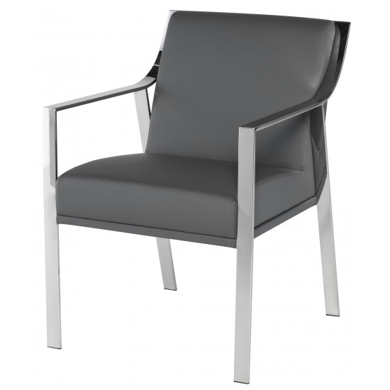 Valentine Grey Naugahyde Dining Chair