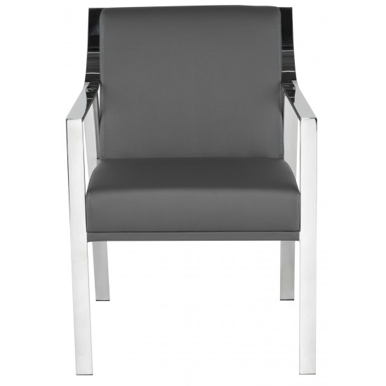 Valentine Grey Naugahyde Dining Chair