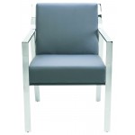 Valentine Grey Naugahyde Dining Chair