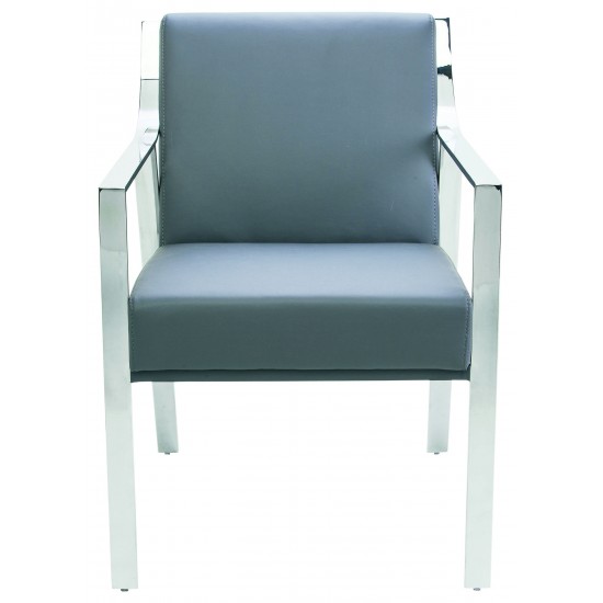 Valentine Grey Naugahyde Dining Chair