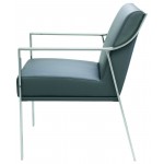 Valentine Grey Naugahyde Dining Chair