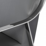 Valentine Grey Naugahyde Dining Chair