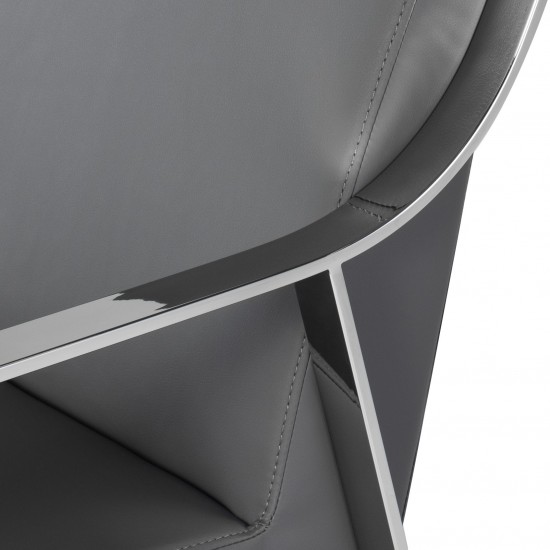 Valentine Grey Naugahyde Dining Chair