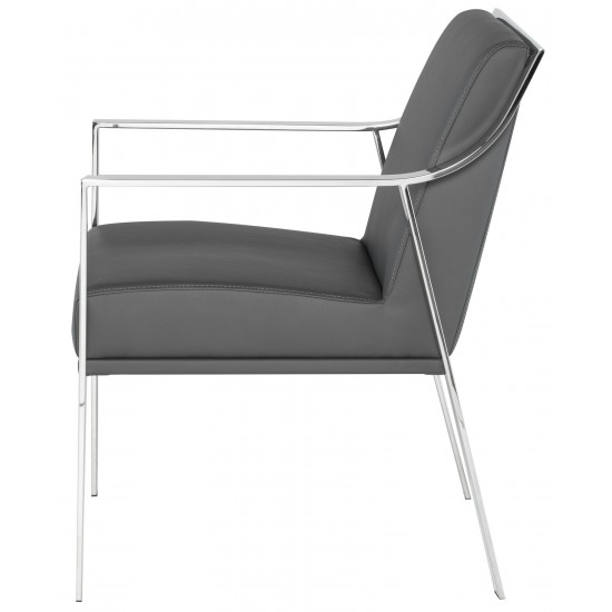 Valentine Grey Naugahyde Dining Chair