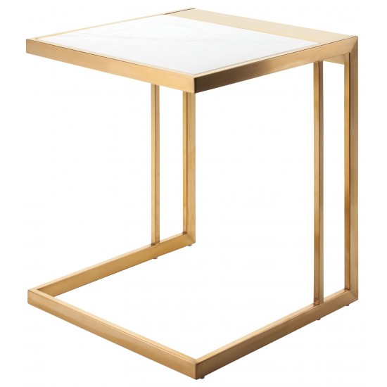 Ethan White Stone Side Table, HGTB261